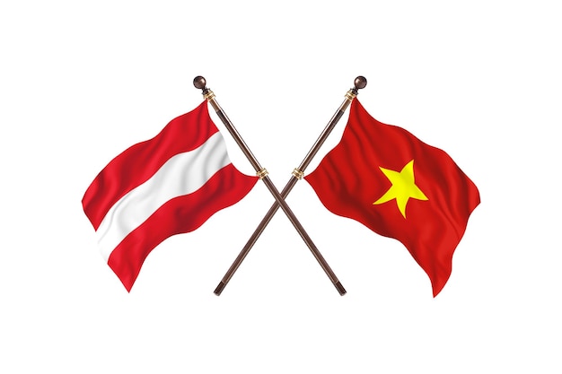 Austria contro Vietnam due bandiere di paesi Background