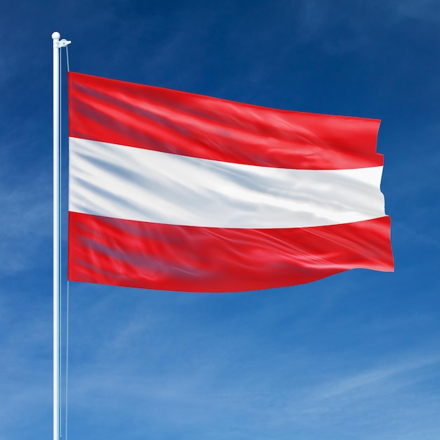 Austria Flag on Flagpole