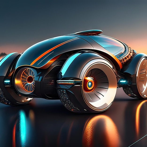 Auto con un concetto di design super futuristico Generative AI