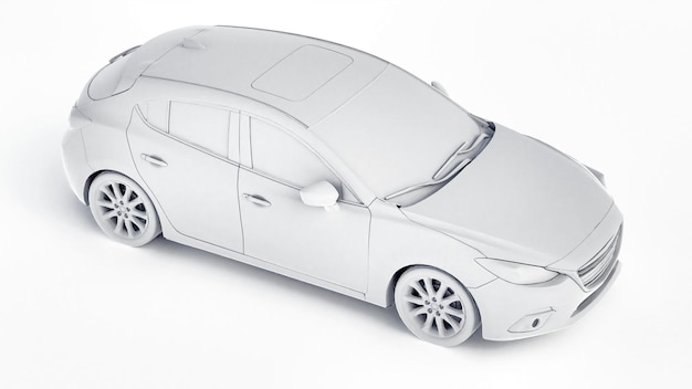 Auto Cty con superficie vuota per il tuo design creativo. Rappresentazione 3D.