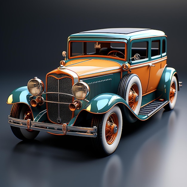 Auto d'epoca dei cartoni animati 3D