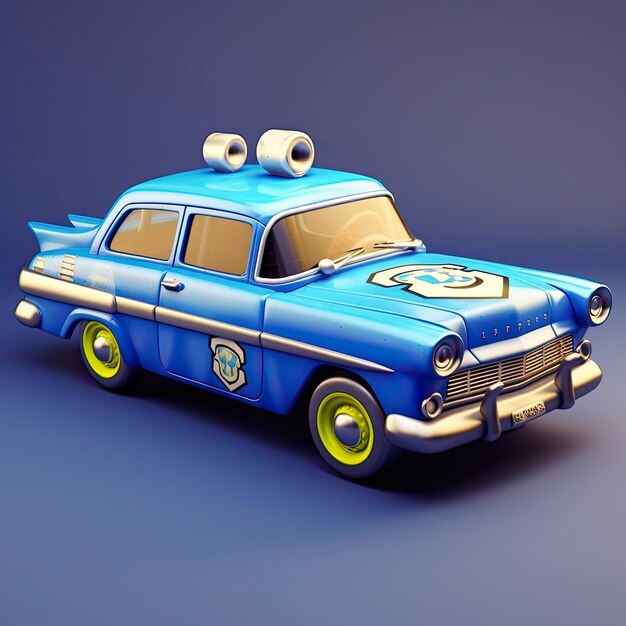 Auto della polizia d'illustrazione di cartoni animati generativa ai