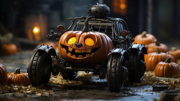 auto di zucca una stravagante avventura di Halloween