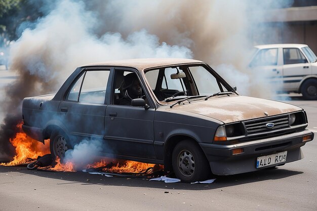 Auto in fiamme, disordini, crimine contro il governo.