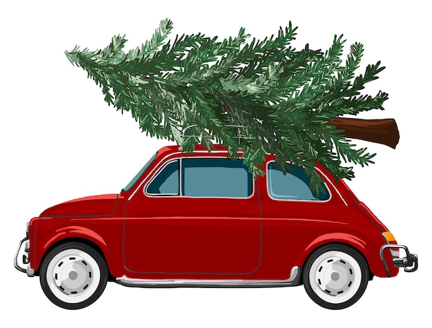 Auto natalizia png adesivo albero trasportato sul tetto