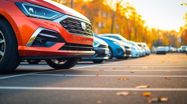 Auto parcheggiata in un parcheggio all'aperto Auto usata in vendita e noleggio