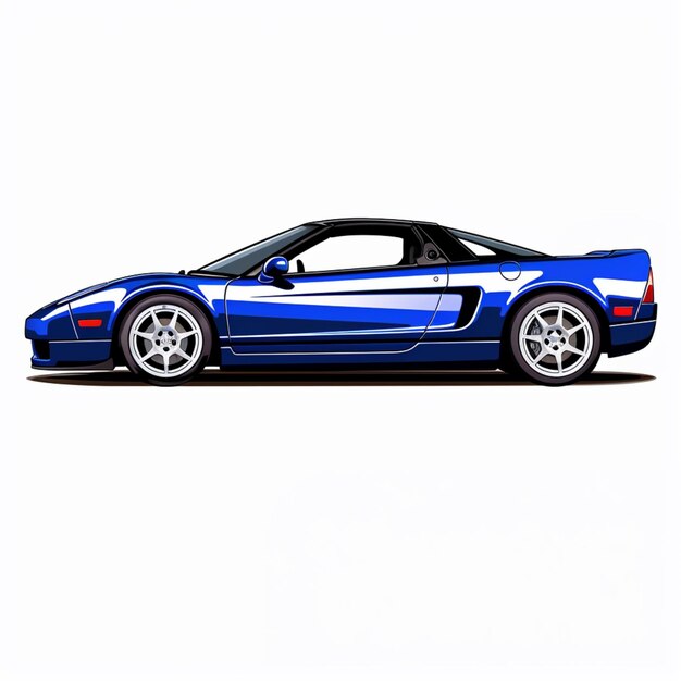 auto sportiva blu arafed con uno sfondo bianco generativo ai