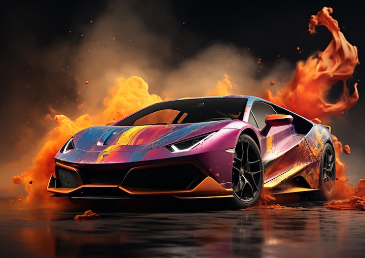Foto auto sportiva colorata
