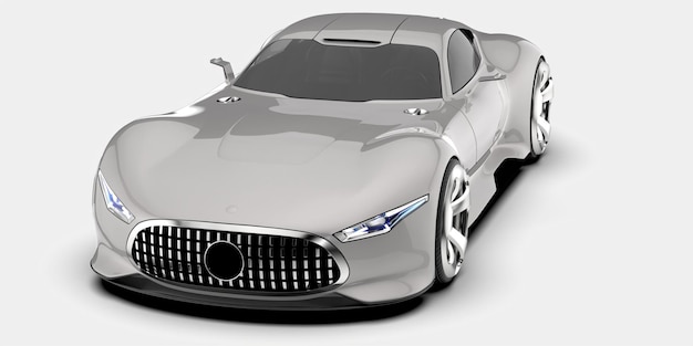 Auto sportiva isolata su sfondo 3d rendering illustrazione