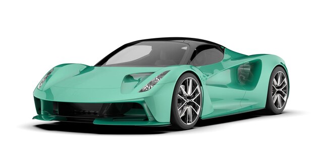 Auto sportiva isolata su sfondo 3d rendering illustrazione