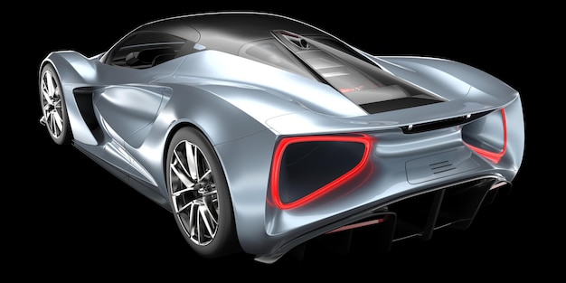 Auto sportiva isolata su sfondo 3d rendering illustrazione