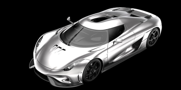 Auto sportiva isolata su sfondo 3d rendering illustrazione