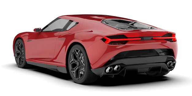 Auto sportiva isolata su sfondo 3d rendering illustrazione