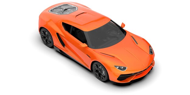 Auto sportiva isolata su sfondo 3d rendering illustrazione