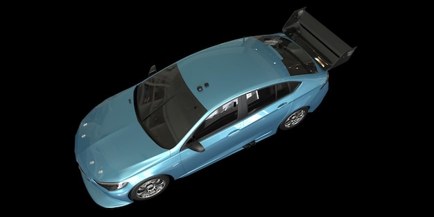 Auto sportiva isolata su sfondo 3d rendering illustrazione