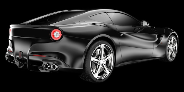 Auto sportiva isolata su sfondo 3d rendering illustrazione