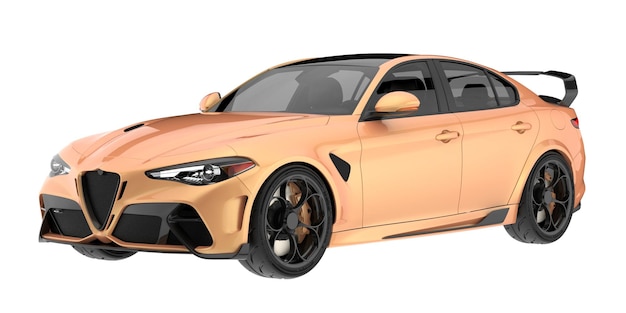 Auto sportiva isolata su sfondo 3d rendering illustrazione