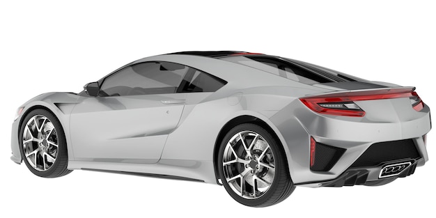 Auto sportiva isolata su sfondo 3d rendering illustrazione