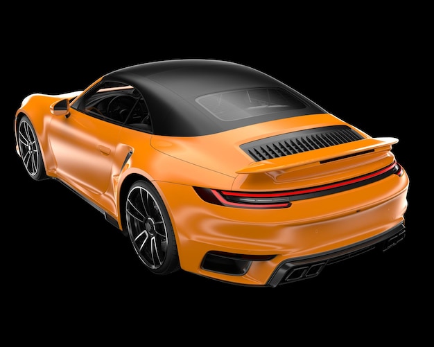 Auto sportiva isolata su sfondo 3d rendering illustrazione