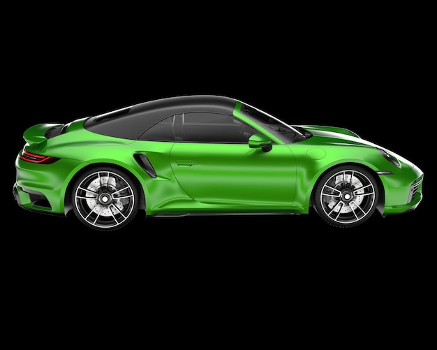 Auto sportiva isolata su sfondo 3d rendering illustrazione