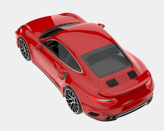 Auto sportiva isolata su sfondo 3d rendering illustrazione