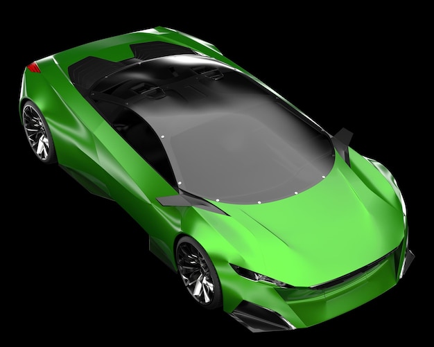 Auto sportiva isolata su sfondo 3d rendering illustrazione