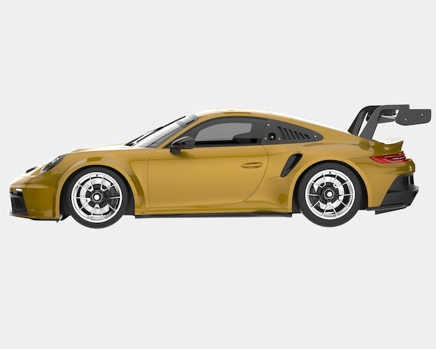 Auto sportiva isolata su sfondo 3d rendering illustrazione