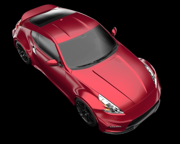 Auto sportiva isolata su sfondo 3d rendering illustrazione