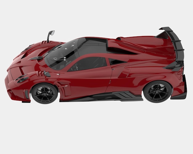 Auto sportiva isolata su sfondo 3d rendering illustrazione