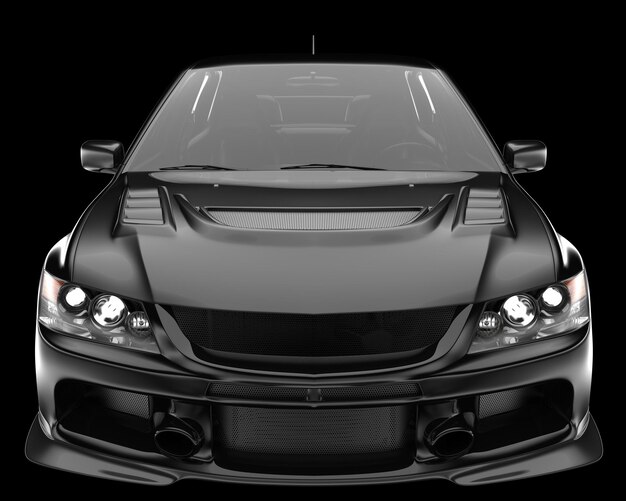 Auto sportiva isolata su sfondo 3d rendering illustrazione