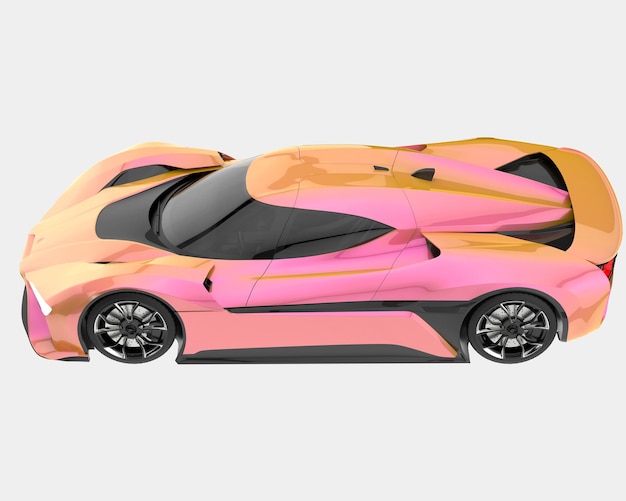 Auto sportiva isolata su sfondo 3d rendering illustrazione