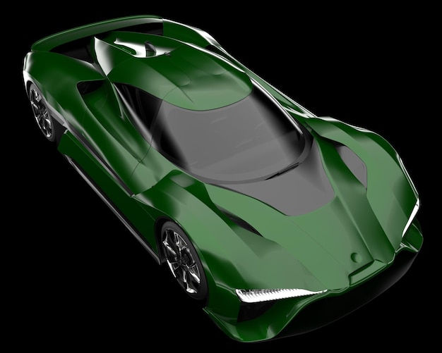 Auto sportiva isolata su sfondo 3d rendering illustrazione