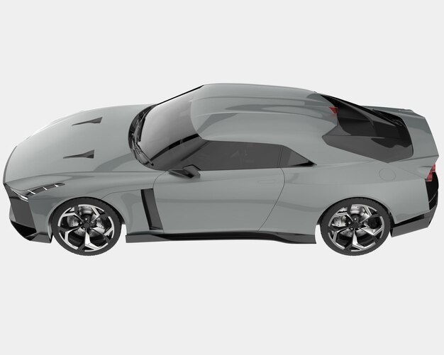 Auto sportiva isolata su sfondo 3d rendering illustrazione