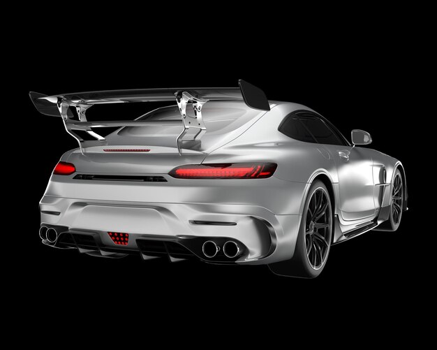 Auto sportiva isolata su sfondo 3d rendering illustrazione