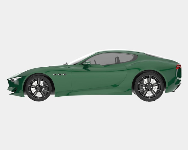 Auto sportiva isolata su sfondo 3d rendering illustrazione