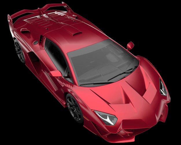 Auto sportiva isolata su sfondo 3d rendering illustrazione