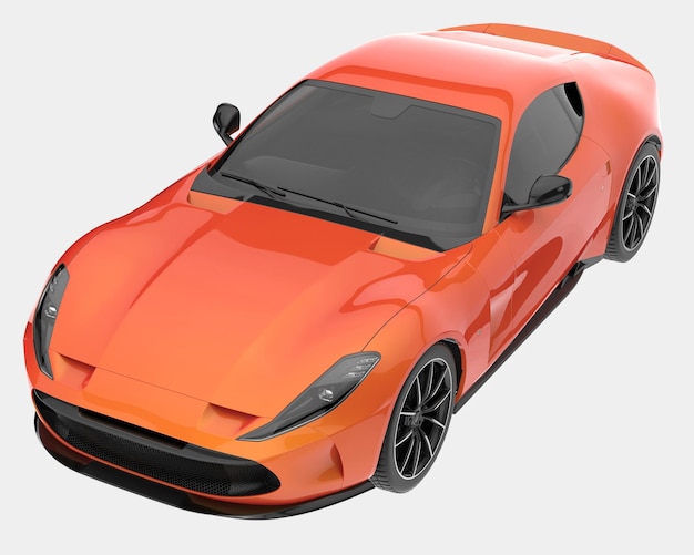 Auto sportiva isolata su sfondo 3d rendering illustrazione