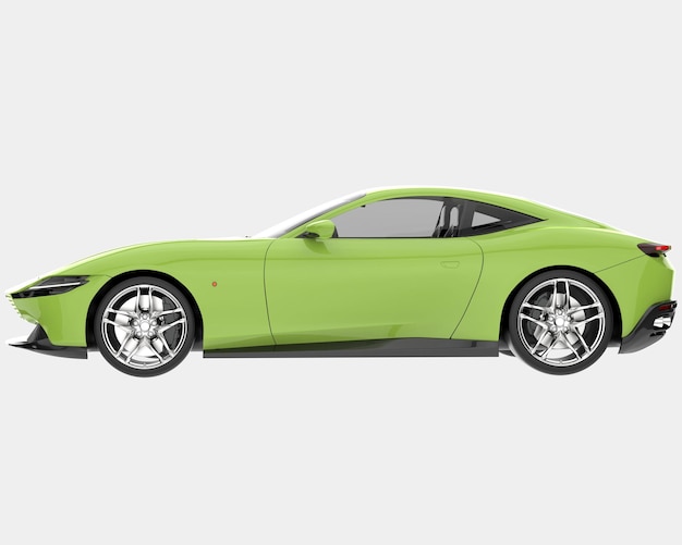 Auto sportiva isolata su sfondo 3d rendering illustrazione