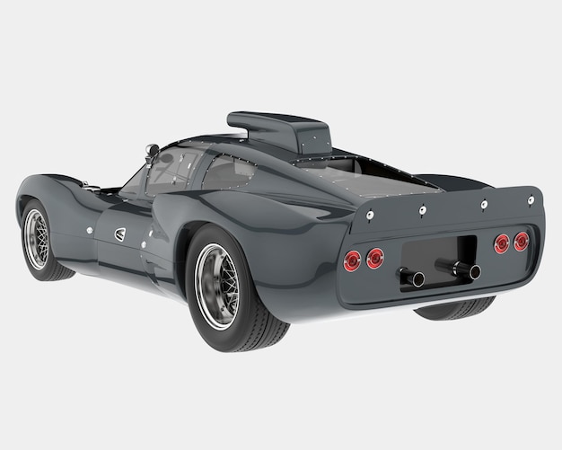 Auto sportiva isolata su sfondo 3d rendering illustrazione