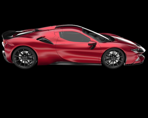 Auto sportiva isolata su sfondo 3d rendering illustrazione