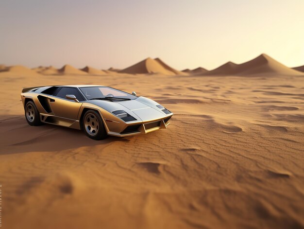 auto sportiva sul deserto immagine astratta ai generativa