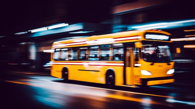 Autobus giallo generato dall'IA