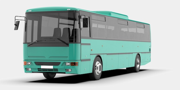 Autobus urbano isolato su sfondo grigio illustrazione di rendering 3d