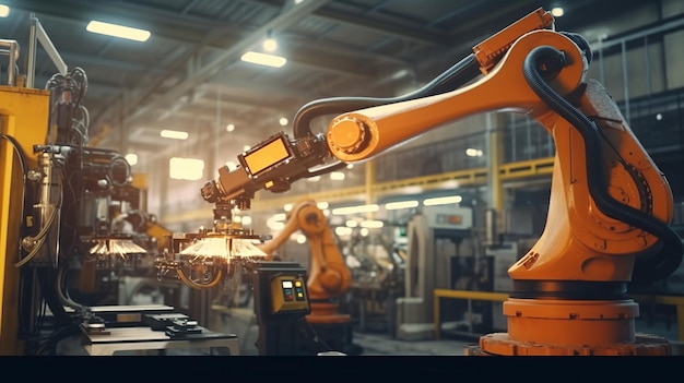 Automazione robot braccia macchina in fabbrica intelligente industriale