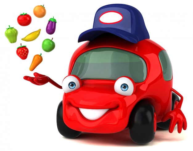 Automobile divertente - illustrazione 3D