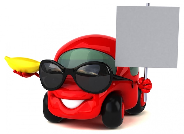 Automobile divertente - illustrazione 3D