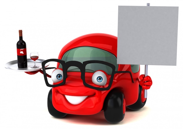 Automobile divertente - illustrazione 3D