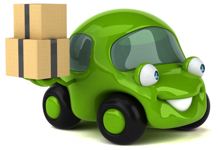 Foto automobile divertente - illustrazione 3d