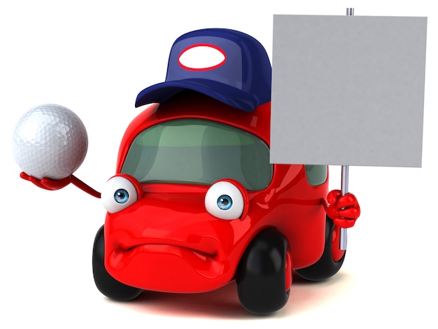 Automobile divertente - illustrazione 3D