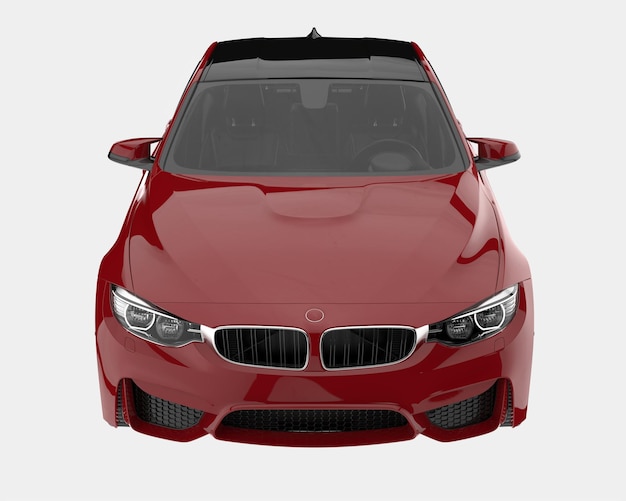 Automobile moderna isolata sull'illustrazione del rendering 3d dello sfondo